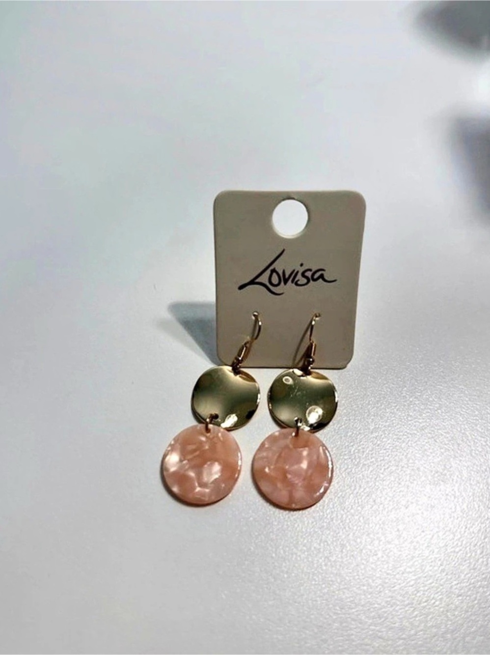Lovisa Dangle Earrings in Gold & Pink NWT